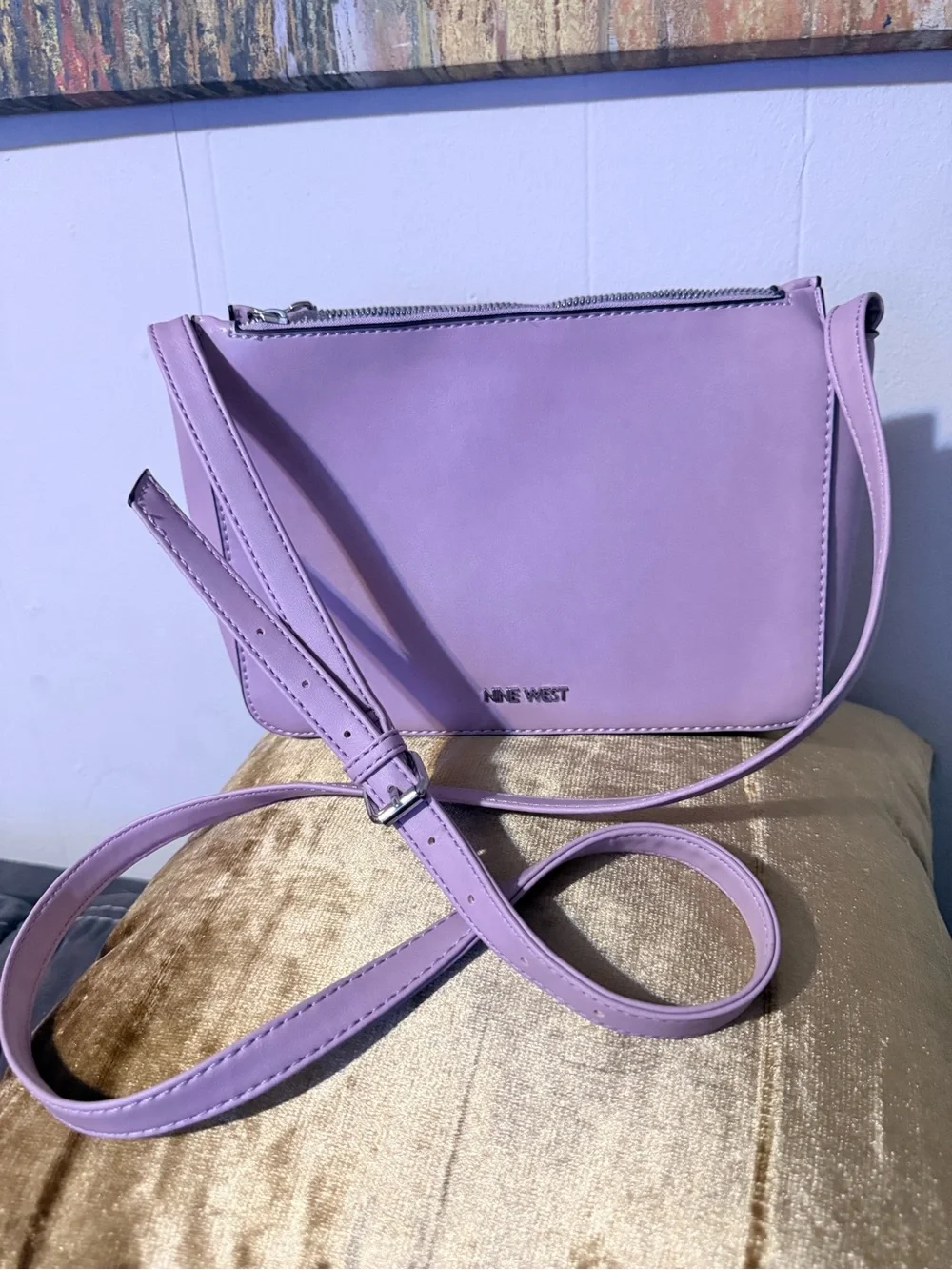 Nine West Mauve Faux-Leather Crossbody Bag